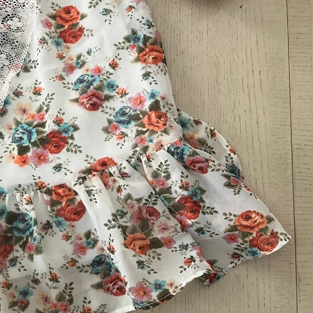 Bonnie Jean Floral Button Dress Size 6X